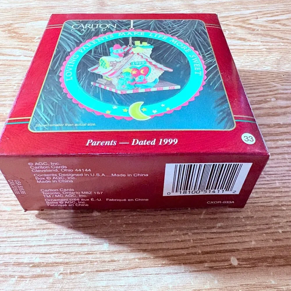 1999 Carlton Cards Bird House Ornament 33 Loving Patients Make Life More Sweet